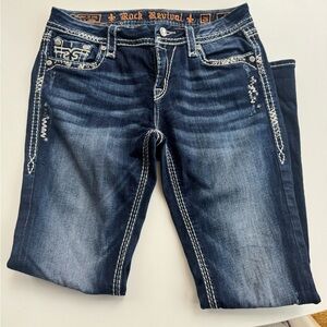 Rock Revival Women's Dark Blue Cropped Jeans